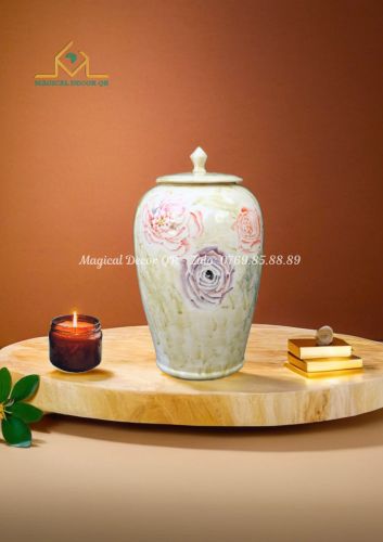 Vuốt tay hồng mẫu đơn có nắp