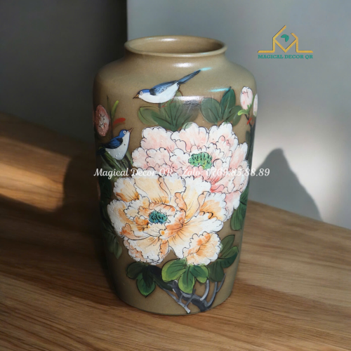 Vuốt tay hoa phù dung chim sẻ