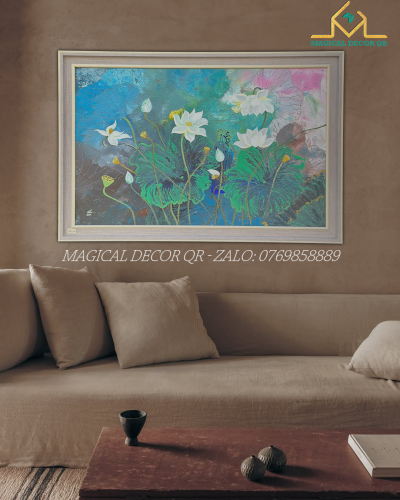 Tranh Sen Hồng Ngọc